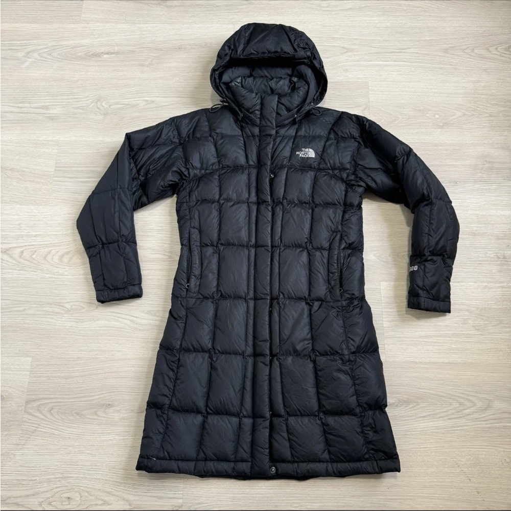 The North Face 600 Down Metropolis Puffer Parka Jacket Womens BLK Hooded medium